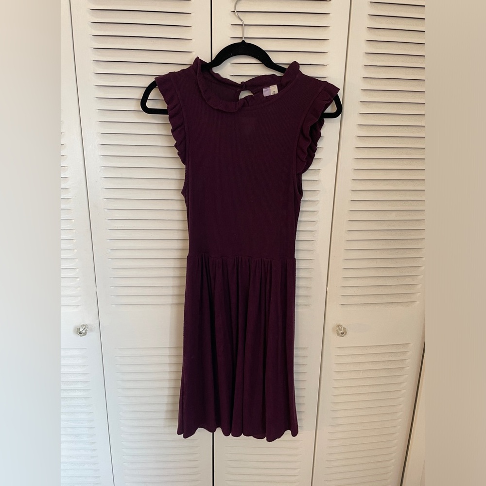 Francesca’s Medium Purple High Neck Mini Sweater Dress